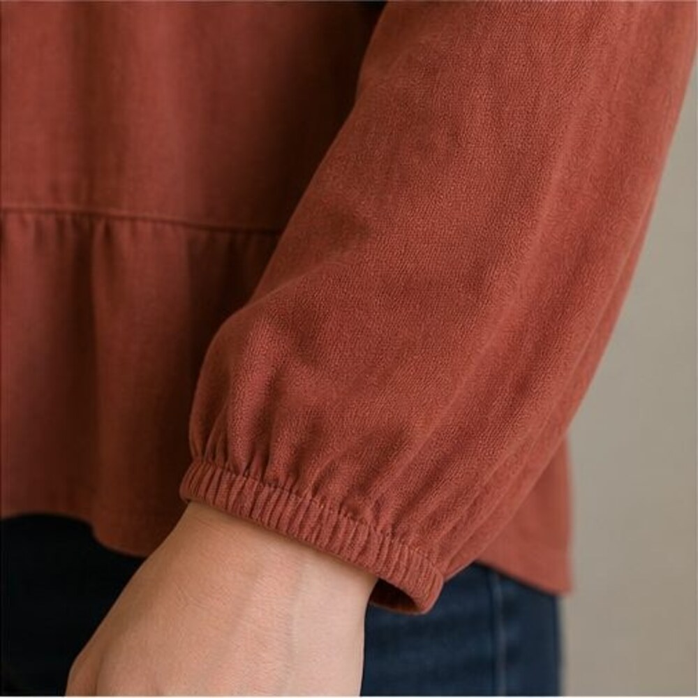 Rust Wrap Blouse - Picture 5 of 6